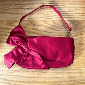 Red satin clutch purse (NWOT)